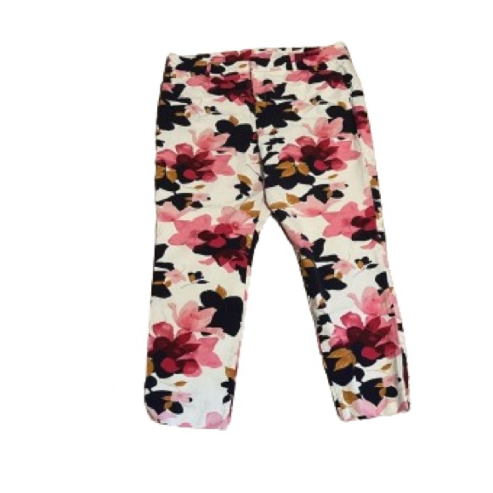Old Navy High Rise Ankle‎ Pixie Pants Stretch Cotton Rayon Blend Floral Print